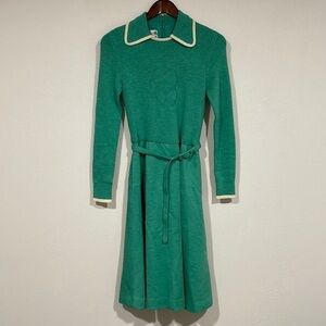 Vintage Wool Green Dress